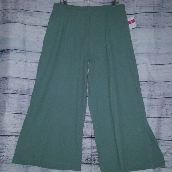 Fresh Produce 1X Lagoon Green Avila Capris Pants - Picture 10 of 12